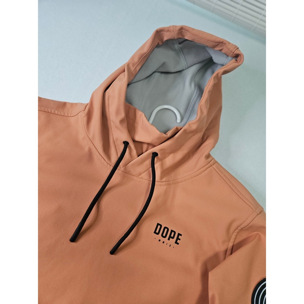 Dope Snow Yeti Hoodie Mens Small Peach Softshell Ski Snowboard Fleece Lined